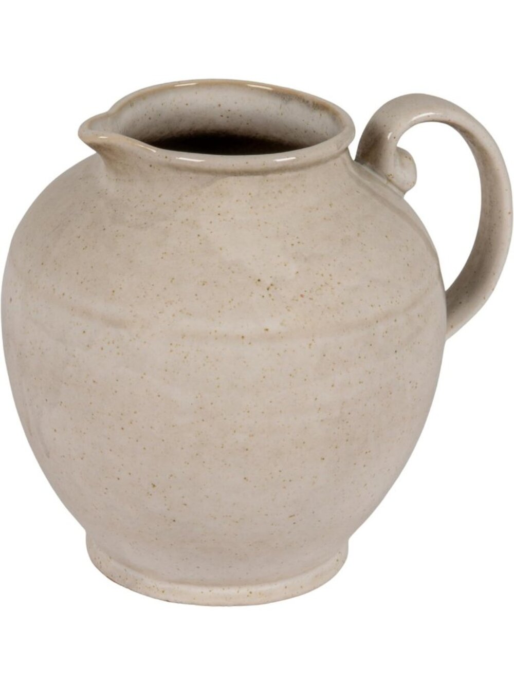 Rustic Stoneware Pitcher with Reactive Glaze - Cream Color, Perfect for Home